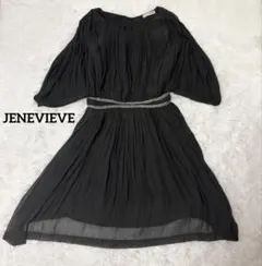 JENEVIEVE ワンピース ドレス ブラック ひざ丈 フレア 結婚式 二次会のサムネイル