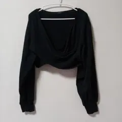 JEANASIS ブラック ドレープネック 長袖トップス F