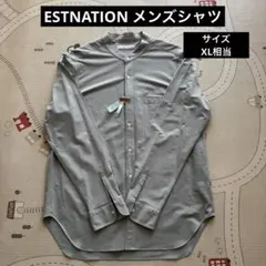 【美品】ESTNATION エストネーションバンドカラー長袖シャツ XL ミント