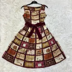 Jane Marple ブリティッシュチョコレートバースクエアドレス 総柄のサムネイル