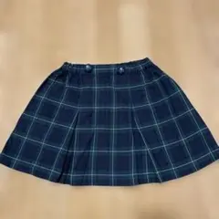 familiar ネイビーとグリーンのチェック柄スカート