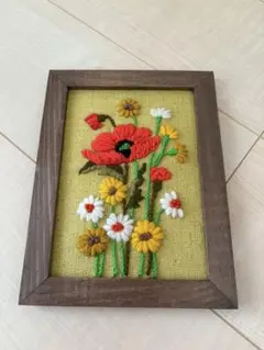 ヴィンテージ 刺繍　絵　インテリア