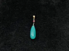 14kgf グリーンオニキス×ルビー ハンドメイド ペンダントトップ