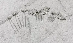 お呼ばれ　結婚式　シルバー ヘアコーム&ピン5点セット　夜会巻き