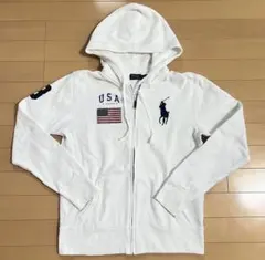 Polo Ralph Lauren ビックポニー USA 短丈ジップパーカー