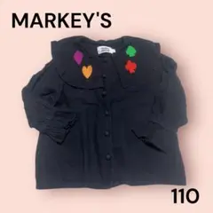 MARKY'S HOGAN トランプ柄　ビッグ襟　ブラウス　長袖シャツ　トップス