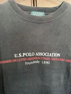 U.S. POLO ASSN. Tシャツ ブラック 半袖 クルーネック プリント