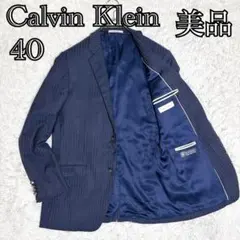 美品 Calvin Klein テーラードジャケット 40 伊製生地 ネイビー