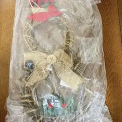 クリスマスリース　雪だるま形　インテリア　DIY ハンドメイド　リース