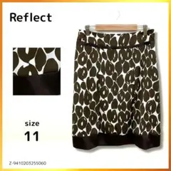 Reflect リフレクト スカート タイト ミニ丈 総柄 茶 11 日本製のサムネイル