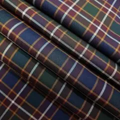 綿100％ 先染 チェック 3.2m 茶系