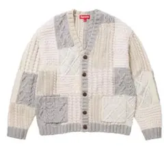 23FW Supreme パッチワーク ケーブルニット カーディガン Sのサムネイル