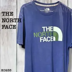 ノースフェイス ネイビー ビッグロゴ プリント Tシャツ XL K0233のサムネイル
