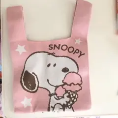 新品 スヌーピーニットトートバッグ スヌーピーバッグ
