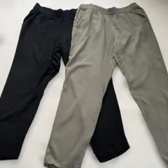 ビスコースイージーパンツ2本セットブラック&カーキ