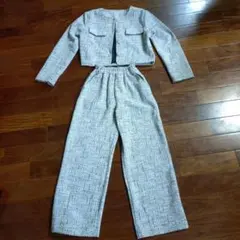 卒業式　小学生女児チェック柄セットアップ（パンツ付き）