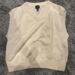 H&M メンズ　ニットベスト　ホワイトのサムネイル