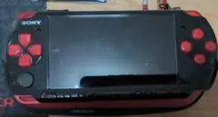 SONY PSP 本体 黒/赤 モンスターハンター付属品付き ジャンク扱い