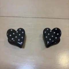 最終値下げ　スナイデルホーム　ハート型ヘアクリップ 黒色 パール模様