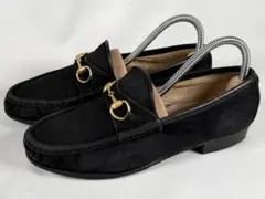 【正規品】美品 グッチ GUCCI スエード ホースビットローファー 6 1/2