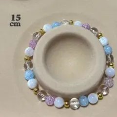 マザーオブパール　水晶　ブレスレット　内径15cm