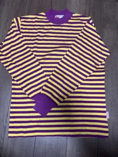 I.N.EXPRESS 紫と黄色のストライプ長袖トップス