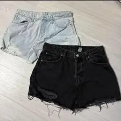 H&M デニムショートパンツ 2色セット