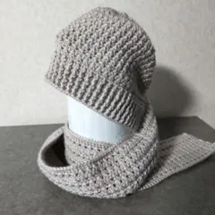 ハンドメイド ニット帽 バラクラバ マフラー ボンネット フードマフラー