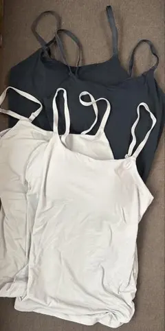 ユニクロ ブラトップ エアリズム ブラキャミソール グレー＆黒＆ブルー5枚セット