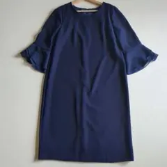 極美品★アンタイトル フリル袖 ワンピース 七分袖 近代 24AW 洗える