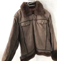 90ｓ 本革 牛革 丈短 カウレザースウェードボアジャケット ヴィンテージ Ｍ程