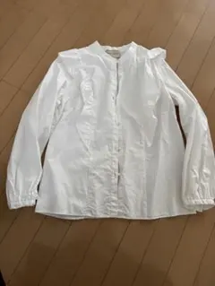 UNITED ARROWS フリルブラウス 長袖 ホワイト 36のサムネイル