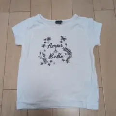 BeBe 花柄Tシャツ 120 ホワイト