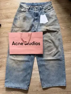 acne studios 2023 バギーデニム レザーパッチ美品 - メルカリ