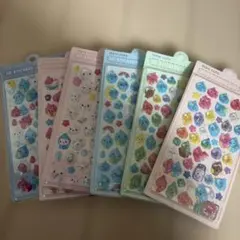 3D硬いシールセット 6枚入り 可愛いキャラクター