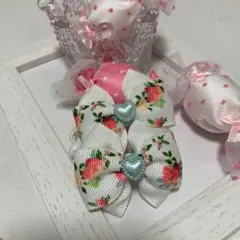 No.35 ハンドメイド　リボン　ヘアゴム