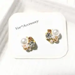 S-284　ハンドメイド☆ビジューピアス／イヤリング