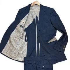 美品 ポールスミス セットアップ スーツ シルク 花柄 背抜き 濃紺 Lサイズ