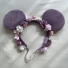 ディズニー ヘアバンド 花 紫