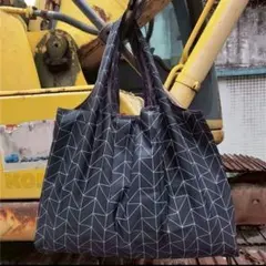 黒 幾何学模様 大容量エコバッグ