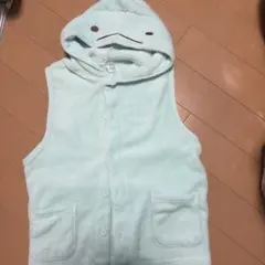 すみっコぐらし フード付きスリーパー 水色　とかげ