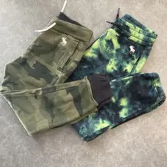 AbercrombieKids 迷彩ダイタイスウェットパンツ 7/8 2枚set