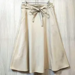 マジェスティックレゴン ハイウエスト ひざ丈スカート М リボン 大人可愛い 春