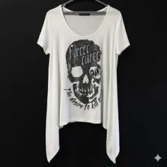 GHOST OF HARLEM 裾フレア スカル Tシャツ Y2K 平成　ギャル