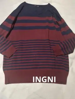 INGNI ストライプ Vネック 長袖ニット
