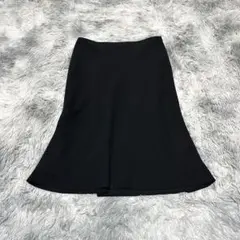 【トランスワーク】タイトフレアスカート ブラック M ミディ丈 さらさら 上品のサムネイル