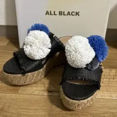 ALL BLACK ポンポンサンダル 黒のサムネイル