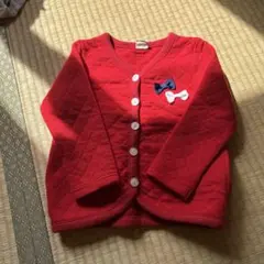 赤いキルティングカーディガン 100cm