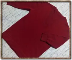 み*ん様 カシミヤ100%7分袖Vネックニット　赤