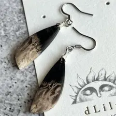 【一点物】希少パームルートアゲート ピアス｜天然石 ナチュラルアート